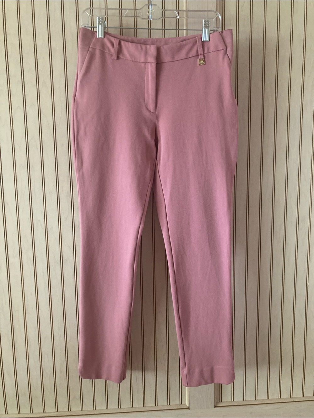 Anne Klein Dusty Pink Slim Leg Pants